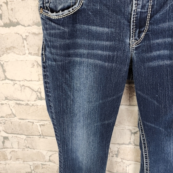 Silver Suki Jean Capris Factory Fade 5 Pocket 25.5" Inseam Blue Size 30W - Picture 8 of 16